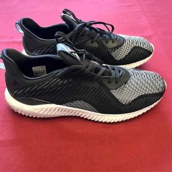 Adidas Men's AlphaBounce Black Mesh Lace-up Running Shoes Sneakers Size US 11 - Picture 2 of 6